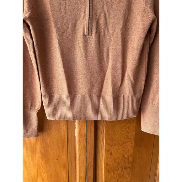 NWT Everlane Women's Luxe Merino Wool Half-Zip Sweater Tawny Brown Size S - Picture 6 of 11